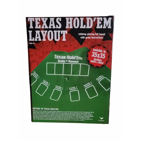 Texas Hold’Em Felt Layout with Game Instructions - Picture 4 of 4
